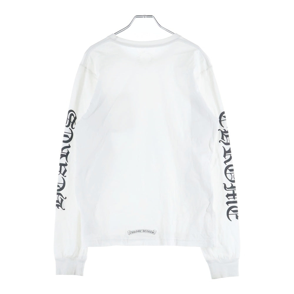 CHROME HEARTS(クロムハーツ) Neck Logo ネックロゴ アームプリント ロングスリーブ L/S 長袖 ポケットTシャツ カットソー ホワイト