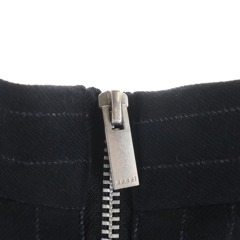 Sacai(サカイ) 23AW Chalk Stripe Skirt チョークストライプ スカート レディース ブラック 23-06991