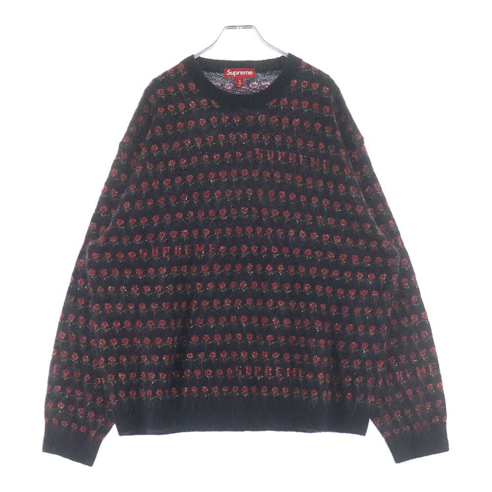 SUPREME(シュプリーム) 25AW Flowers Metallic Sweater フラワーズ メタリック ニットスウェット セーター ブラック/レッド