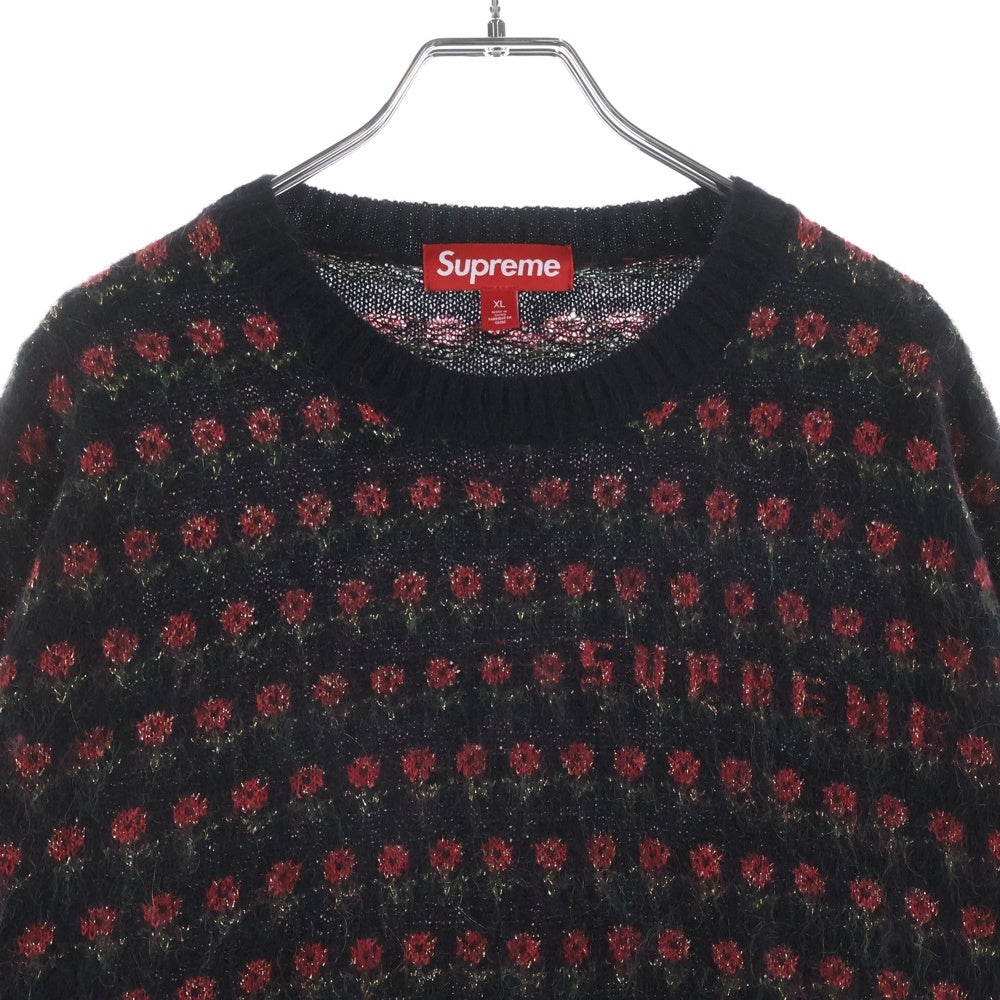SUPREME(シュプリーム) 25AW Flowers Metallic Sweater フラワーズ メタリック ニットスウェット セーター ブラック/レッド