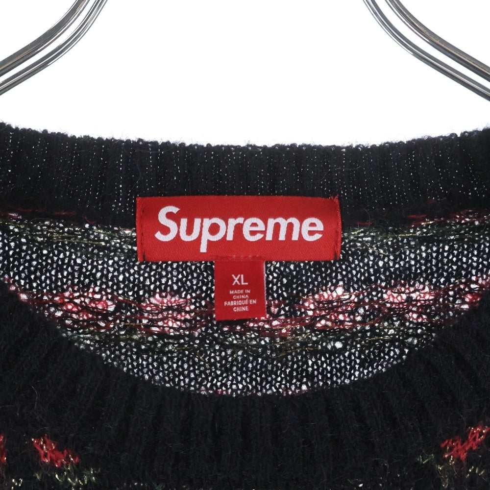SUPREME(シュプリーム) 25AW Flowers Metallic Sweater フラワーズ メタリック ニットスウェット セーター ブラック/レッド