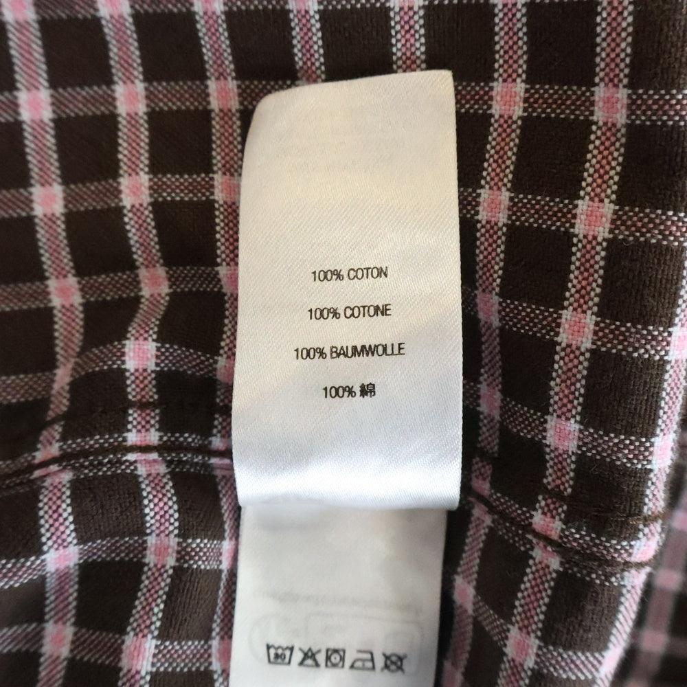 SUPREME(シュプリーム) 23AW Loose Fit Oxford Shirt 胸ロゴエンブロイダリー ルーズフィット オックスフォード 長袖チェックシャツ ブラウン/ピンク