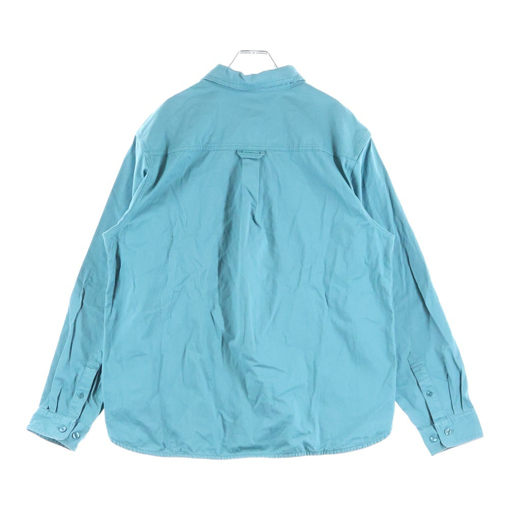 NIKE SB(ナイキエスビー) WOVEN SKATE L/S BD SHIRT 胸ロゴエンブロイダリー ウーブンスケート 長袖ボタンダウンシャツ ブルー DQ6288-379