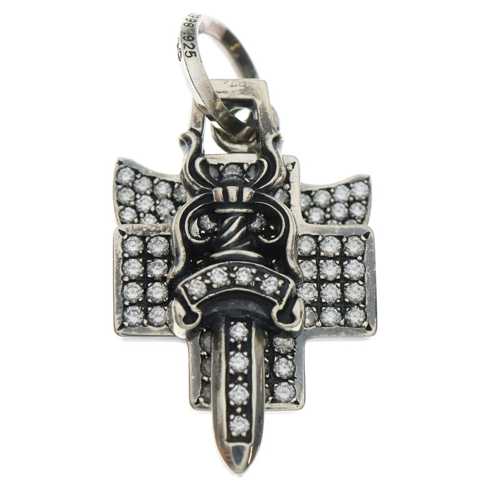 CHROME HEARTS(クロムハーツ) 3TRINKETS P/D/スリートリンケッツ Oリング PAVEダイヤ/シルバーネックレストップ