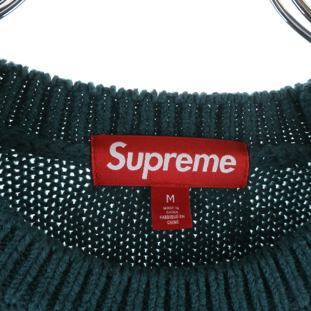 SUPREME(シュプリーム) 25AW Contrast Logo Sweater コントラストロゴ クルーネックニットスウェット セーター グリーン