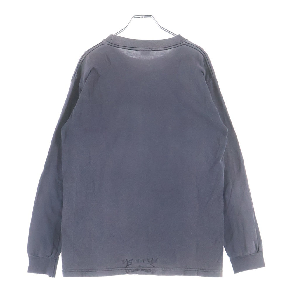 CHROME HEARTS(クロムハーツ) OLD FOTI SCROLL LOGO L/S TEE フォティー スカルロゴプリントTシャツ クルーネック 長袖 カットソー ブラック