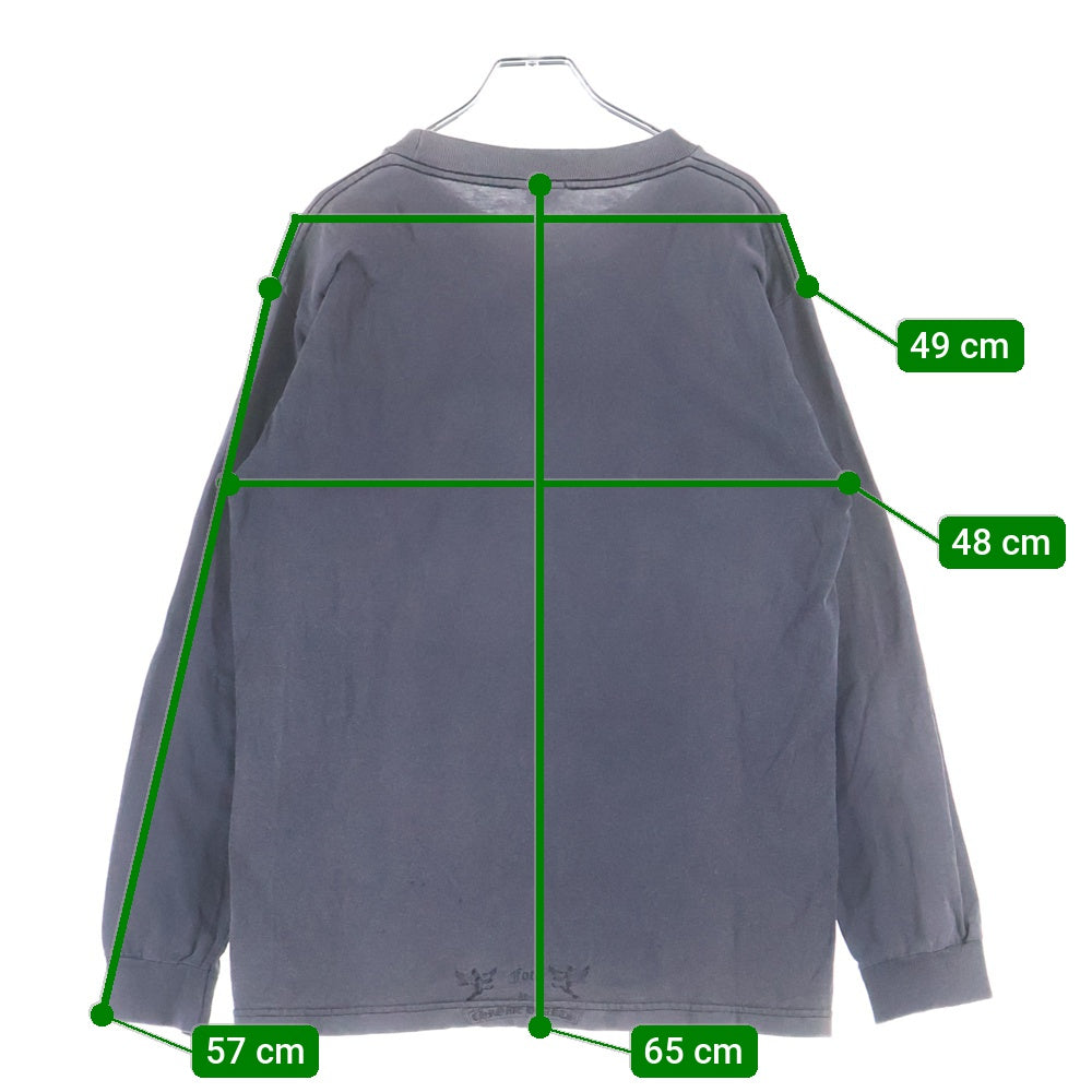 CHROME HEARTS(クロムハーツ) OLD FOTI SCROLL LOGO L/S TEE フォティー スカルロゴプリントTシャツ クルーネック 長袖 カットソー ブラック