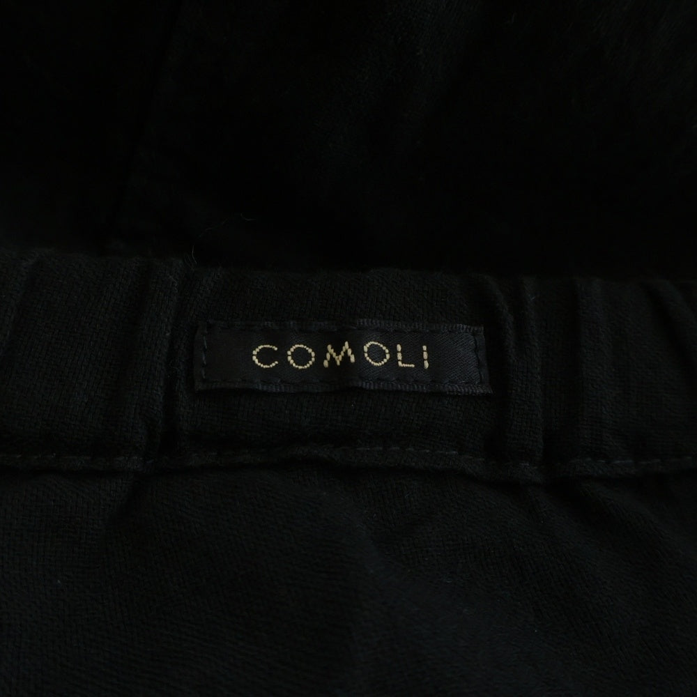 COMOLI(コモリ) 24SS オックス ドローストリングパンツ コットン イージーパンツ ブラック Z01-03022