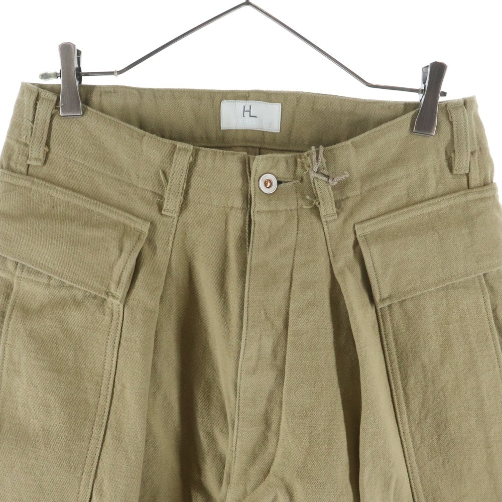 HERILL(ヘリル) HERILL ヘリル 22SS HL DENIM CARGOPANTS マルチポケット コットン ジップアップ デニムカーゴパンツ カーキ 22-030-HL-8090-1