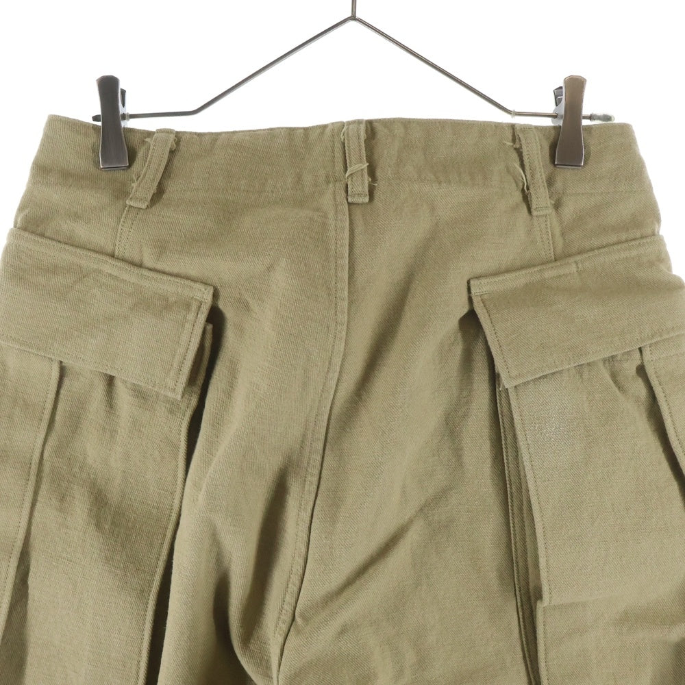 HERILL(ヘリル) HERILL ヘリル 22SS HL DENIM CARGOPANTS マルチポケット コットン ジップアップ デニムカーゴパンツ カーキ 22-030-HL-8090-1