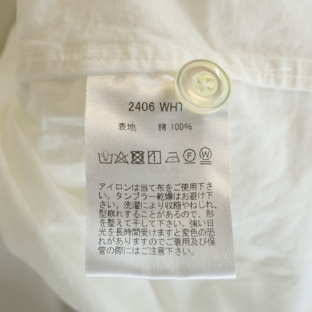 NO BRAND(ノーブランド) 24SS GURANK グランク WORK SHIRT ピュアコットン レギュラーカラー 長袖シャツ ホワイト 2406