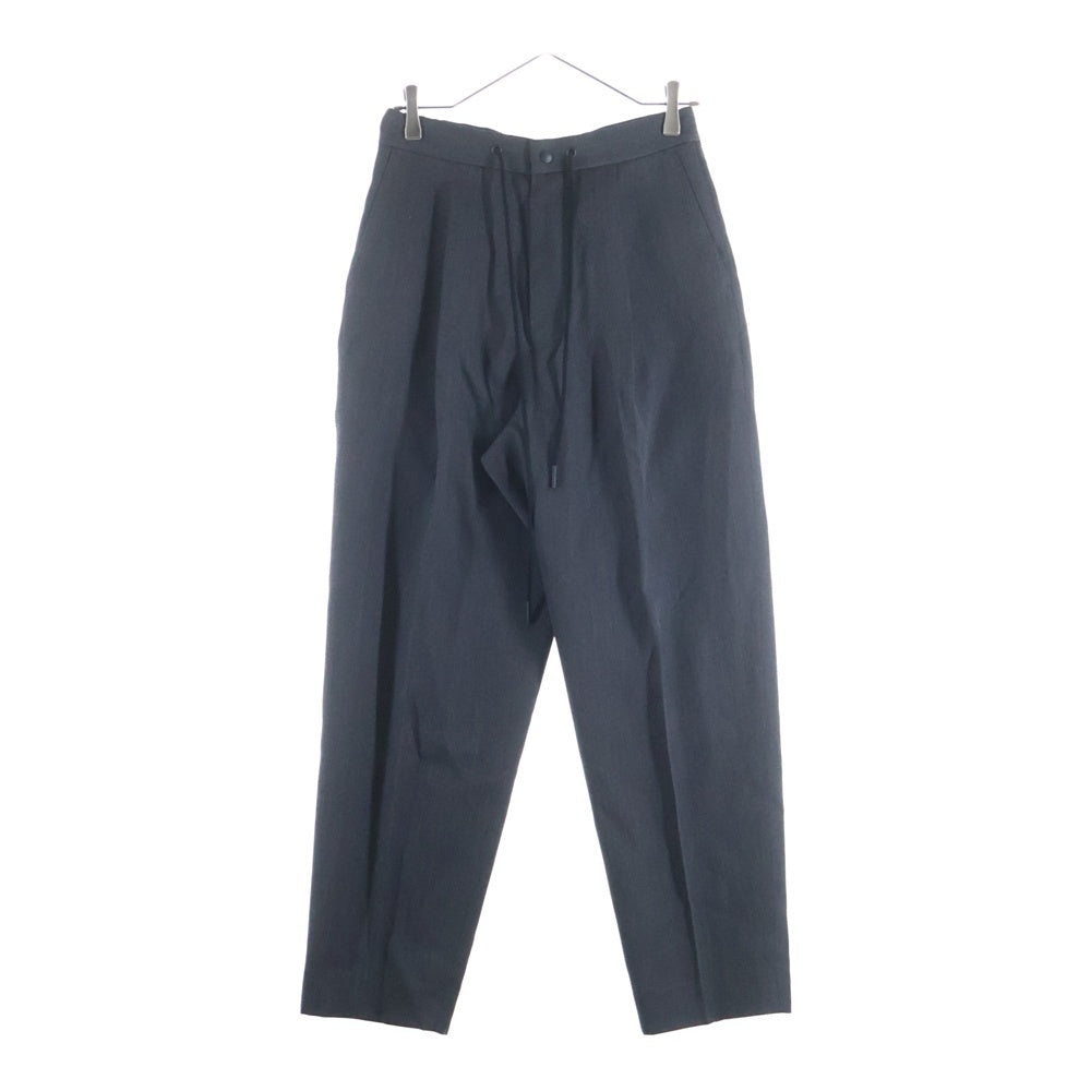 COMOLI(コモリ) 22AW THE EASY SLACKS TAPERED ザイージー ドローストリング テーパード スラックスパンツ ブラック 22FW-REPT-145-J