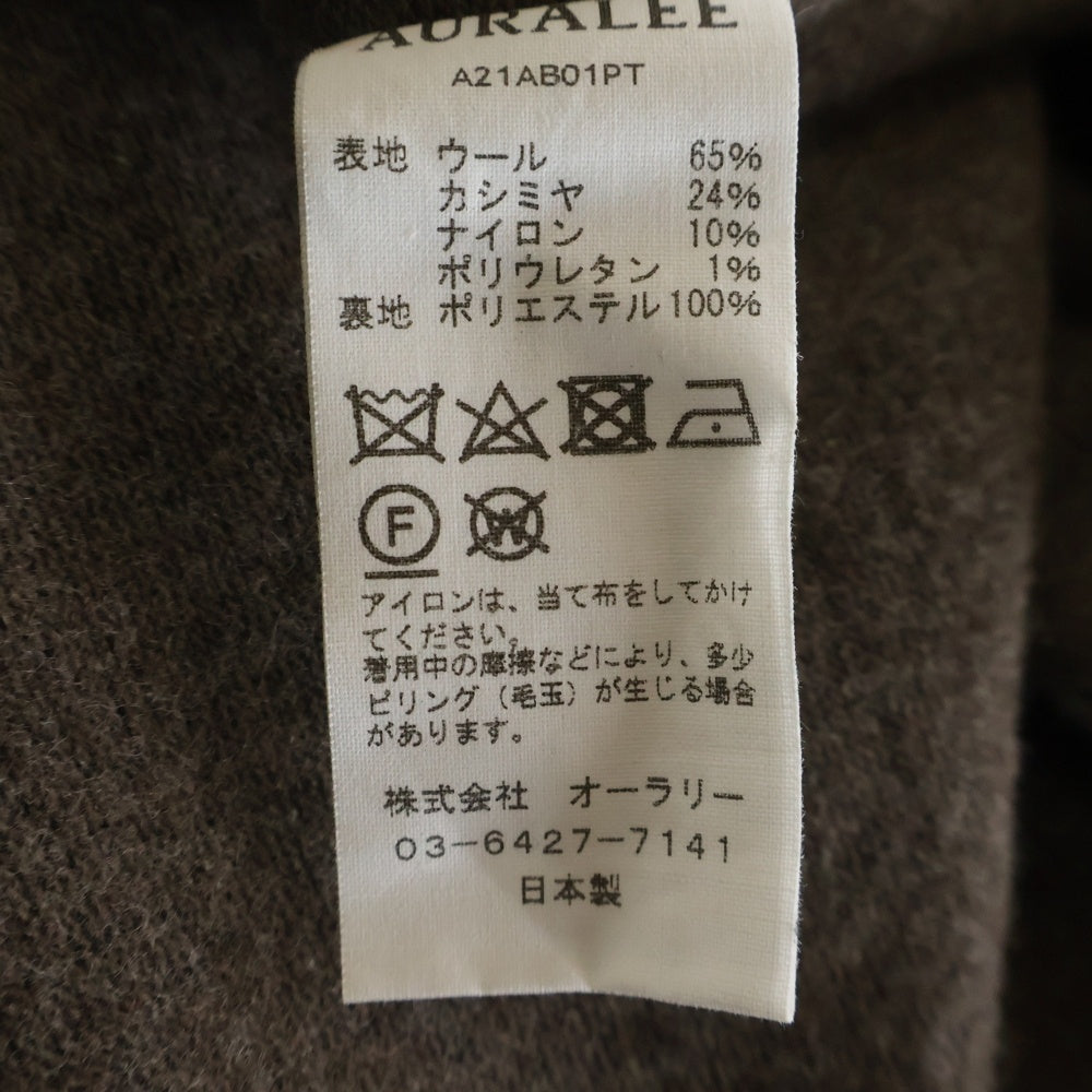 AURALEE(オーラリー) 21AW CASHMERE WOOL BRUSHED JERSEY BIG SHIRTS カシミヤウール ブラッシュド ジャージー ビッグシルエット 長袖シャツ ブラウン A21AB01PT