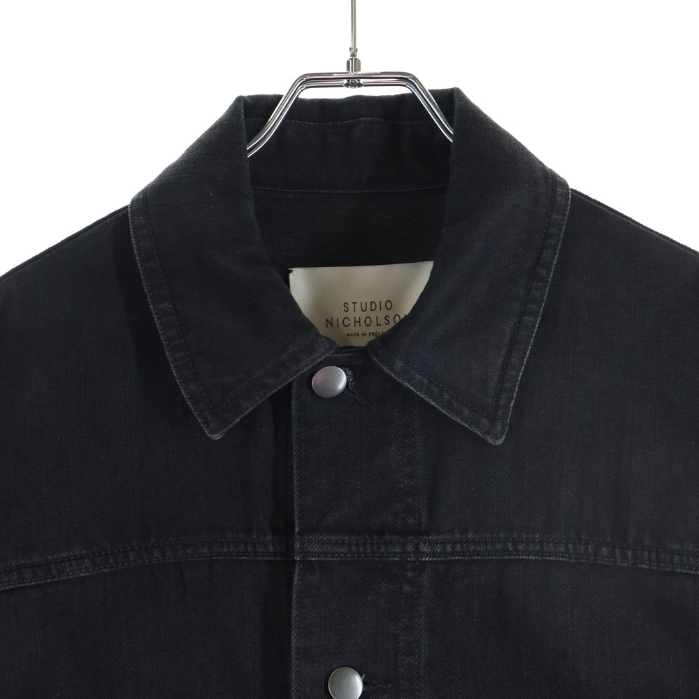 STUDIO NICHOLSON(スタジオニコルソン) 22AW LAZAR SELVEDGE DENIM JACKET ラザール セルビッジ 胸ポケット デニムジャケット ブラック SNM-545