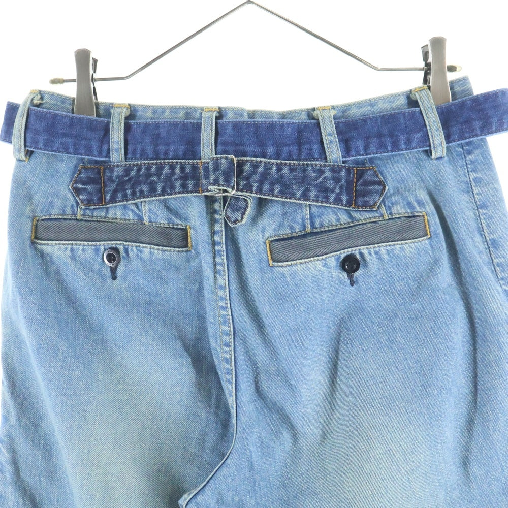 Sacai(サカイ) 21SS PATCH WORK DENIM PANTS パッチワーク マルチポケット ベルト付き デニムパンツ インディゴ 21-02512M