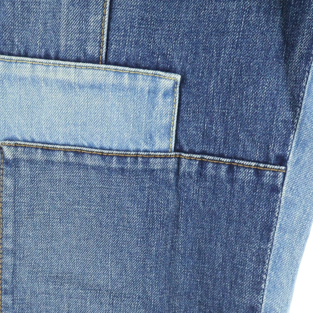 Sacai(サカイ) 21SS PATCH WORK DENIM PANTS パッチワーク マルチポケット ベルト付き デニムパンツ インディゴ 21-02512M