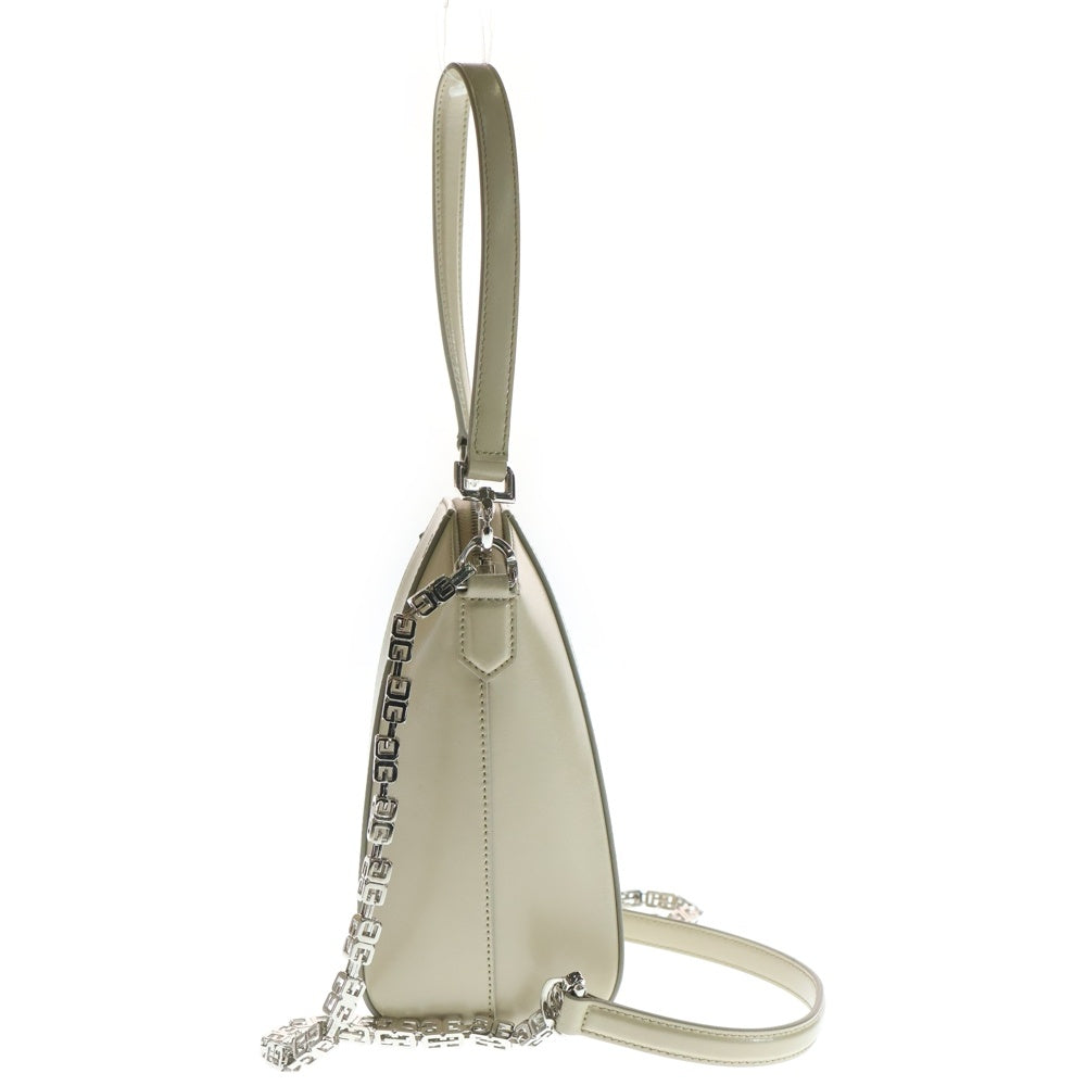 GIVENCHY(ジバンシィ) ミニ アンティゴナ バーティカル ロゴ チェーン 2WAYバッグ レザー ショルダーバッグ ハンドバッグ レディース ベージュ