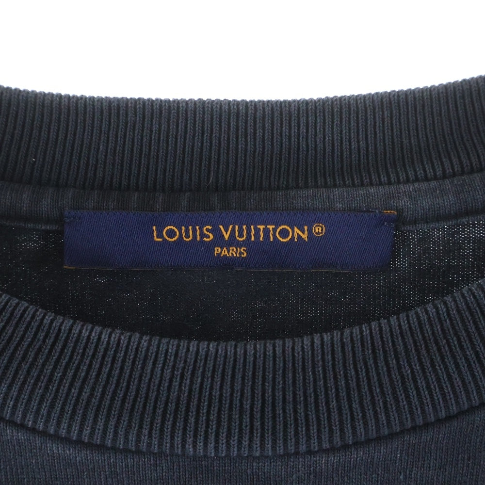 LOUIS VUITTON(ルイヴィトン) 23AW コットン インサイドアウト クルーネック半袖Tシャツ カットソー ブラック RM232Q JYN HIY47W