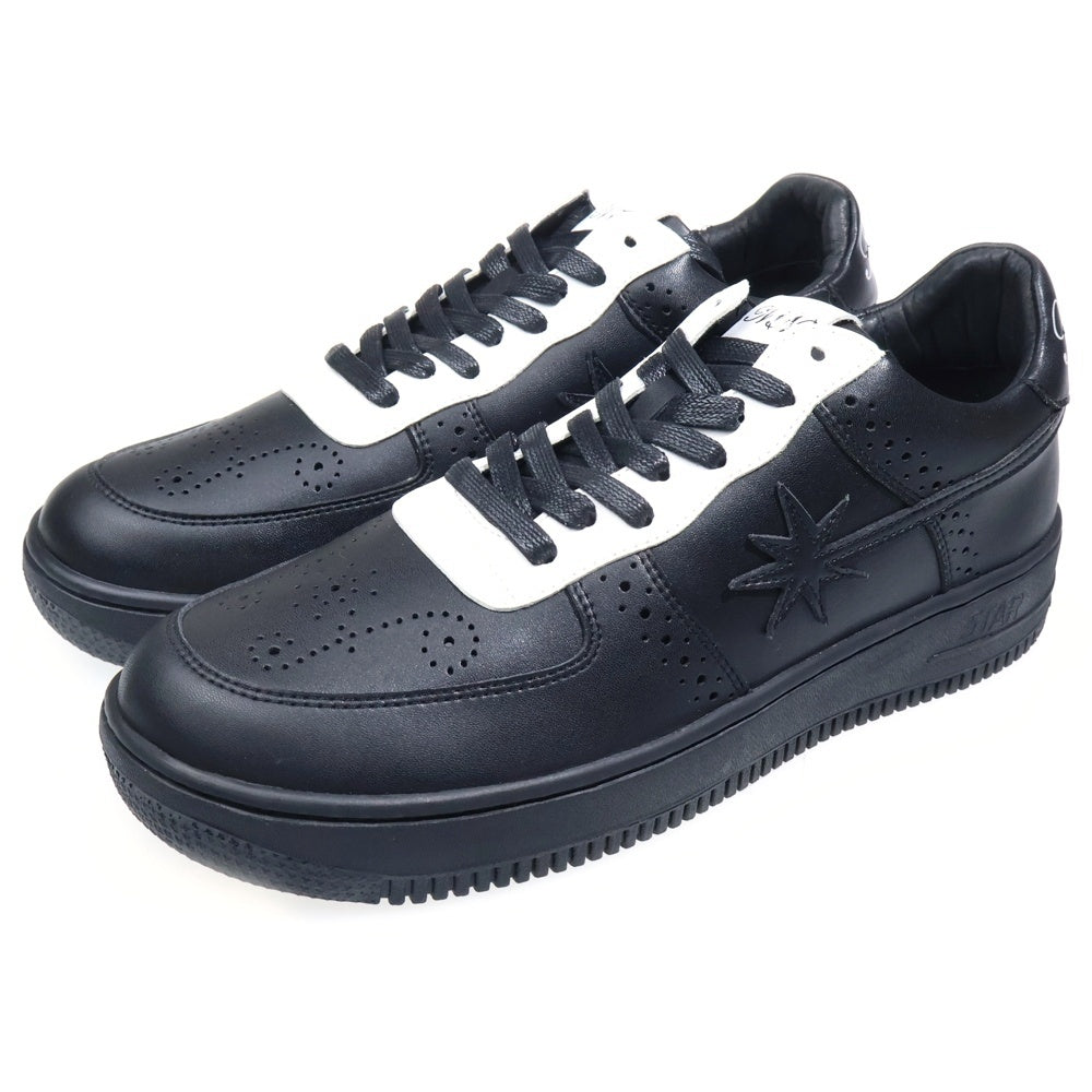 NUMBER (N)INE(ナンバーナイン) ×STAR WALK スターウォーク レザー ローカットスニーカー ブラック/ホワイト US10/28cm SW1805 10022