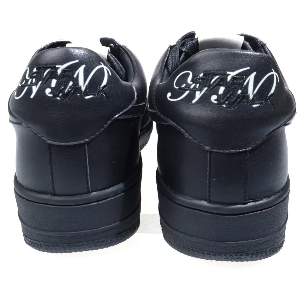 NUMBER (N)INE(ナンバーナイン) ×STAR WALK スターウォーク レザー ローカットスニーカー ブラック/ホワイト US10/28cm SW1805 10022