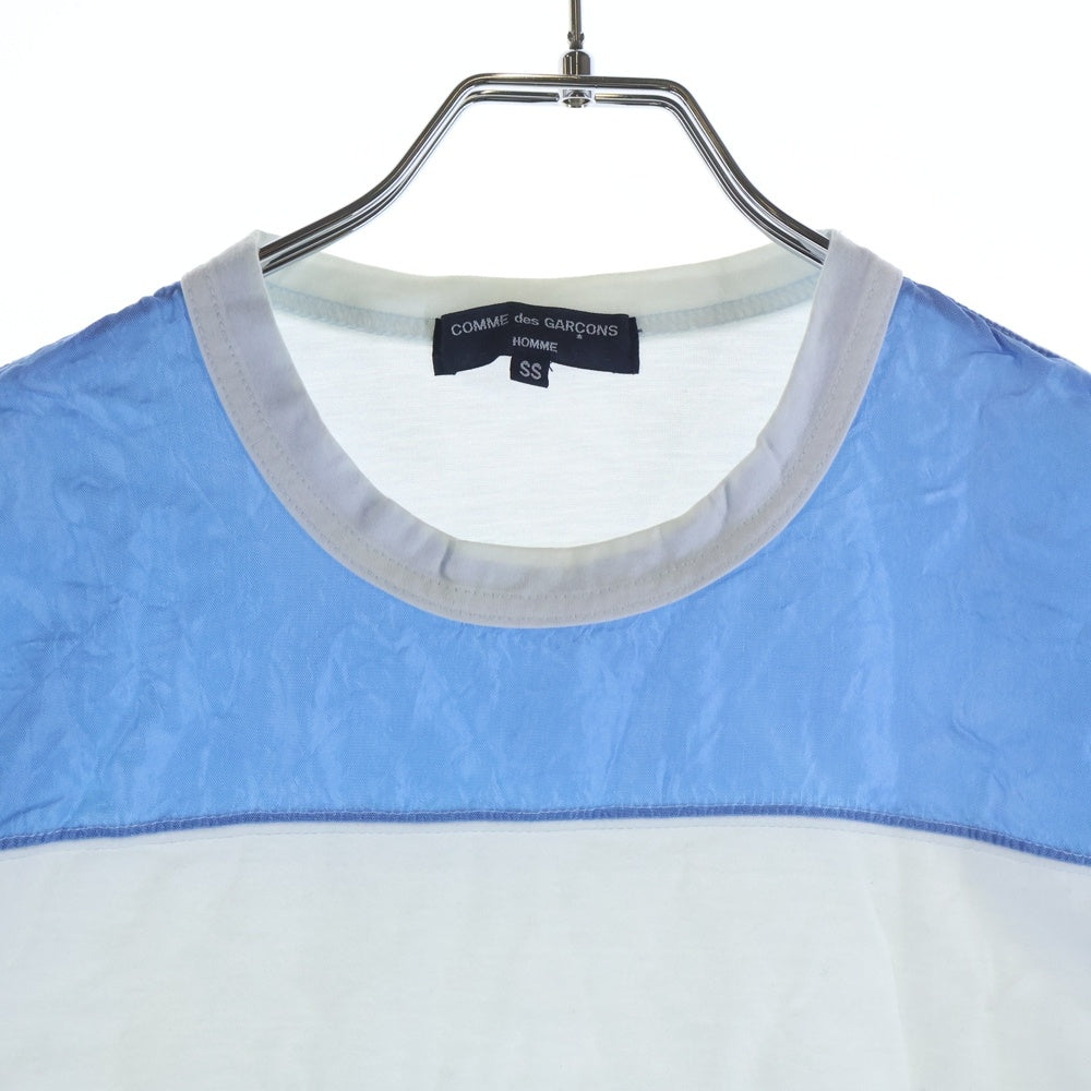 COMME des GARCONS HOMME(コムデギャルソンオム) 09SS AD2008 異素材切り替えデザイン クルーネックカットソー 長袖Tシャツ ホワイト HC-T014