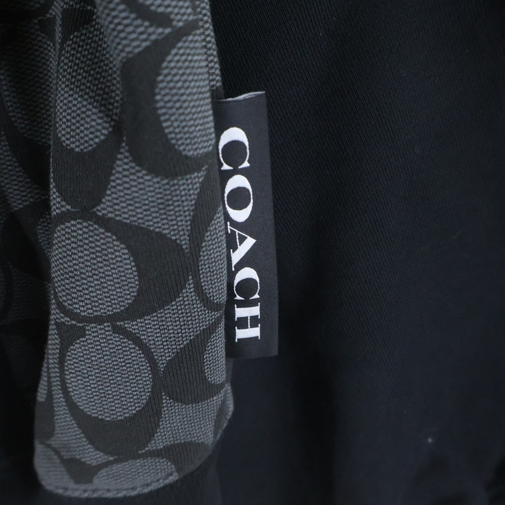 COACH(コーチ) シグネチャーロゴ プルオーバー スウェットパーカー フーディ ブラック CO826