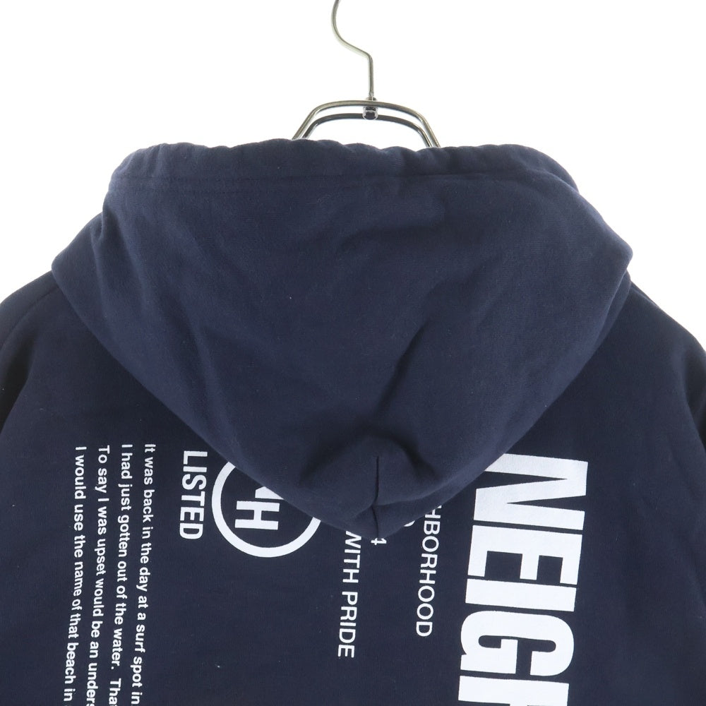 NEIGHBORHOOD(ネイバーフッド) ×WIND AND SEA C-HOODED LS ウィンダンシー フロントロゴ ロングスリーブ スウェット プルオーバー フーディ パーカー ネイビー 201ELWSN-CSM01S