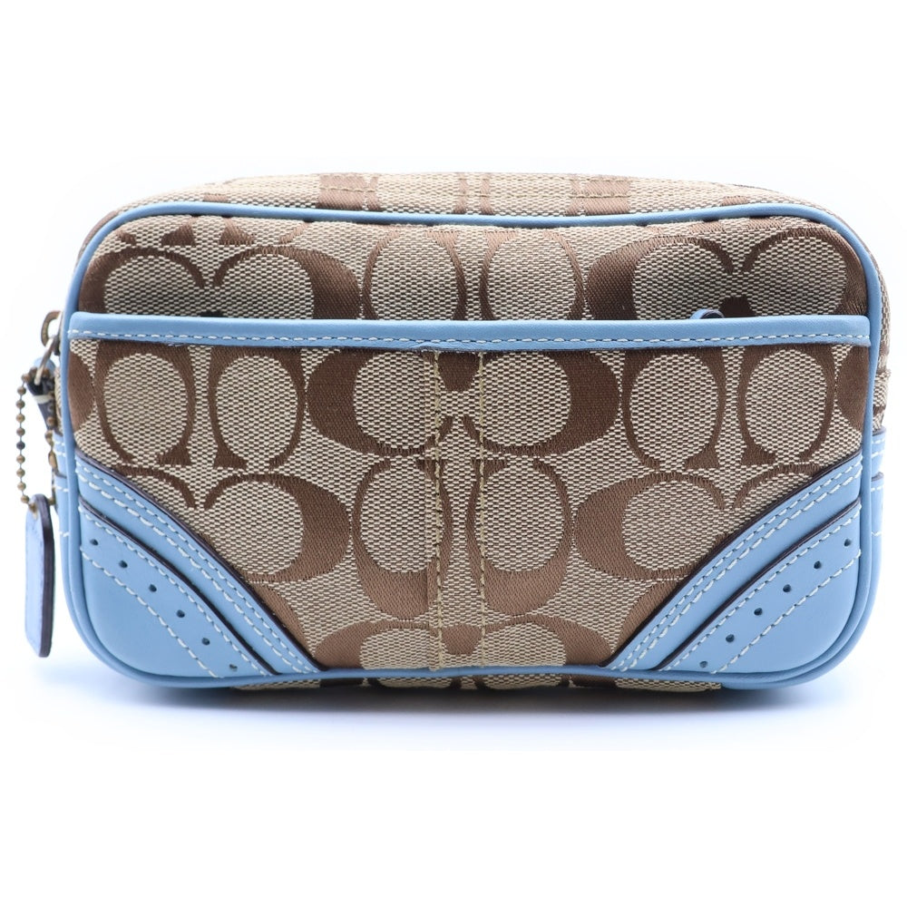 COACH(コーチ) シグネチャー柄 ロゴデザイン レザートリム ボディ