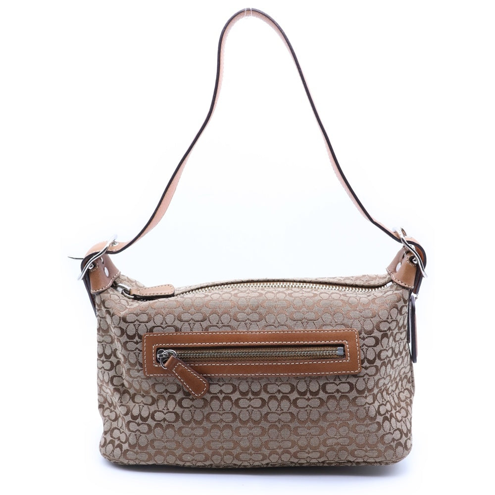 COACH(コーチ) ミニシグネチャー柄 ロゴデザイン アクセサリーポーチ ワンショルダーハンドバッグ ブラウン 6332 レディース