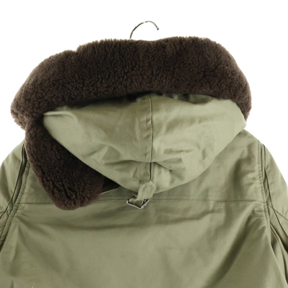 A BATHING APE(アベイシングエイプ) ファーフーデッド フライトジャケット デッキジャケット カーキ