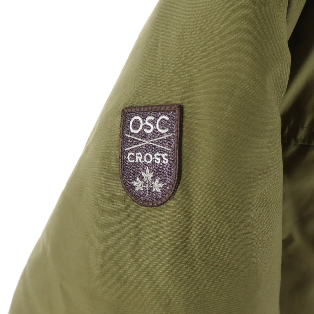 OSC CROSS(オーエスシークロス) ボアフーデッド ジップアップダウンジャケット カーキ 83D5092