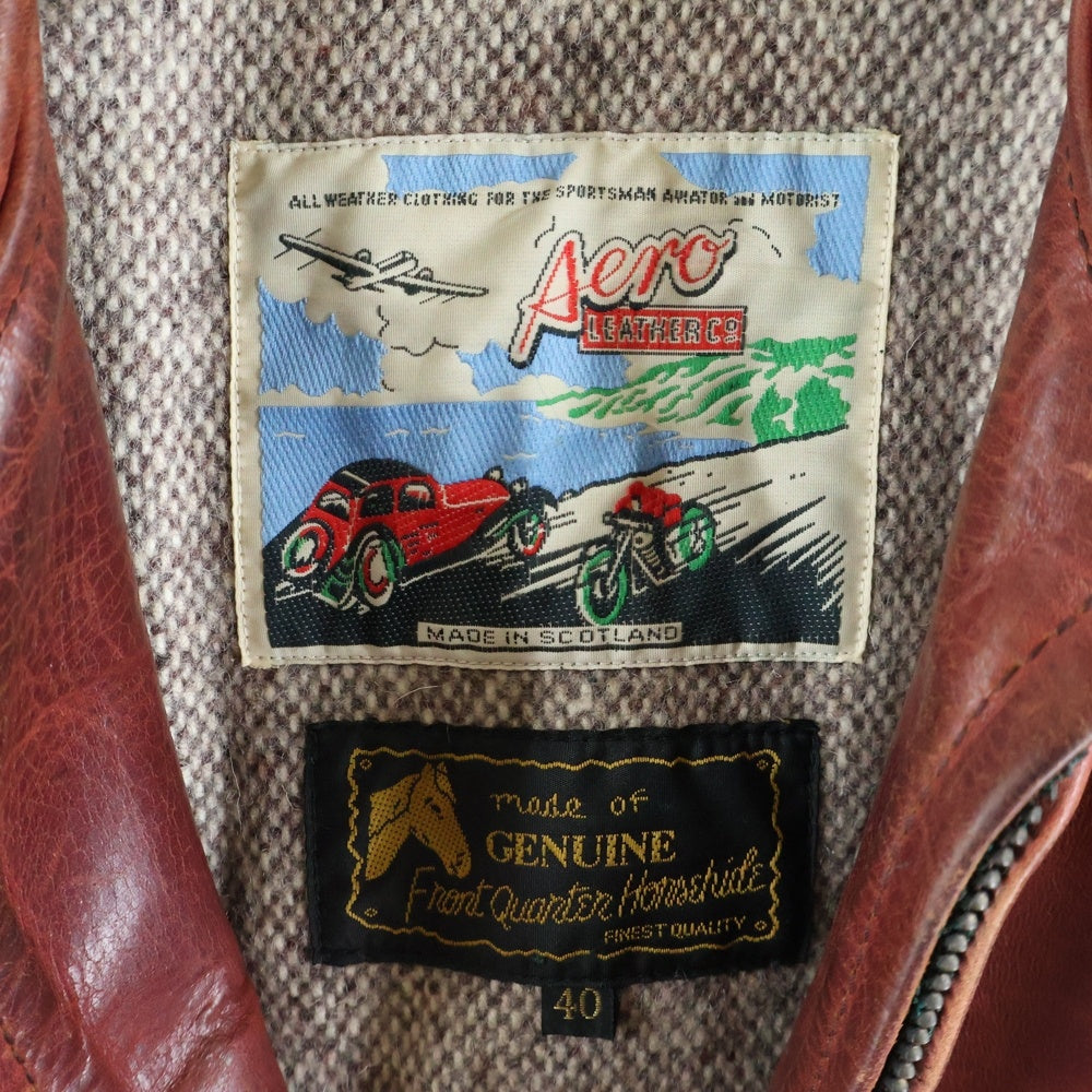 AERO LEATHER(エアロレザー) ホースハイド シングルライダース レザージャケット ブラウン