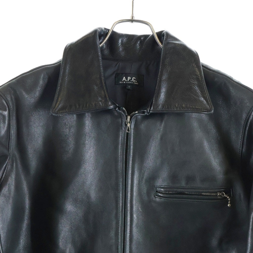 A.P.C(アーペーセー) ホースハイド シングルライダース レザージャケット ブラック