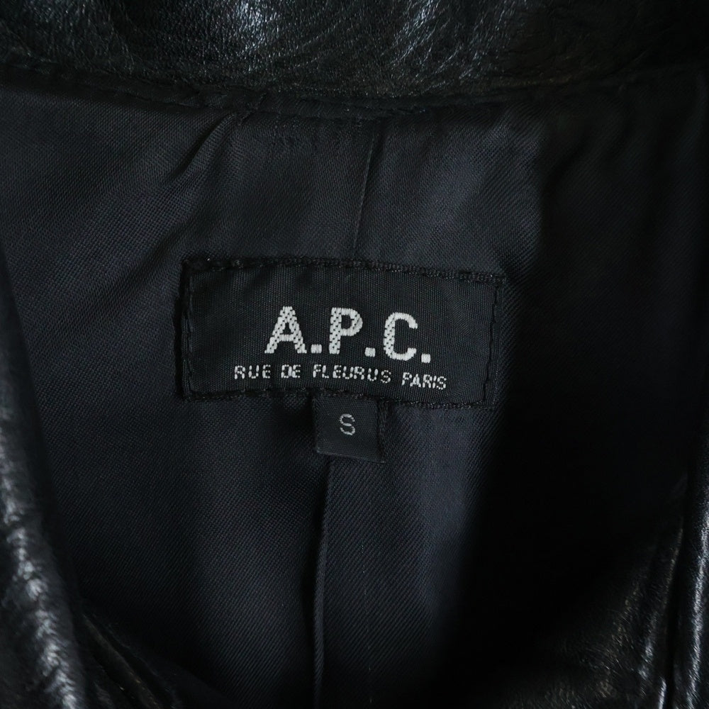 A.P.C(アーペーセー) ホースハイド シングルライダース レザージャケット ブラック
