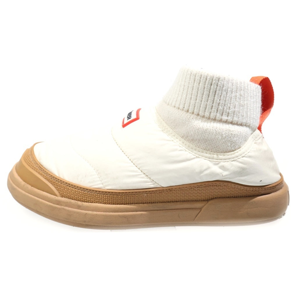 HUNTER(ハンター) IN OUT PUFFER KNIT BOOT イン アウト パファー ニッテッド カフ ブーツ ホワイト レディース WFS2265REN