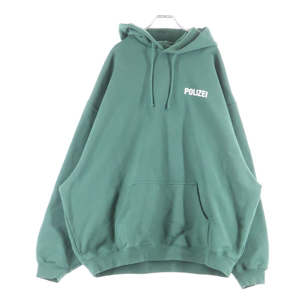 VETEMENTS(ヴェトモン) 24AW POLIZEI PRINT GREEN HOODIE ポリツァイ プリント フーデットパーカー グリーン UA65HD420G