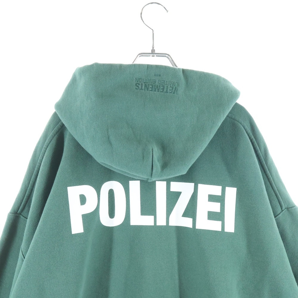 VETEMENTS(ヴェトモン) 24AW POLIZEI PRINT GREEN HOODIE ポリツァイ プリント フーデットパーカー グリーン UA65HD420G