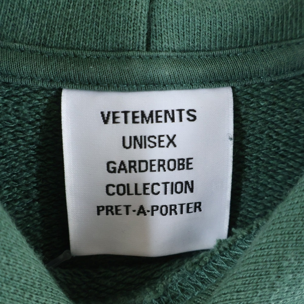 VETEMENTS(ヴェトモン) 24AW POLIZEI PRINT GREEN HOODIE ポリツァイ プリント フーデットパーカー グリーン UA65HD420G