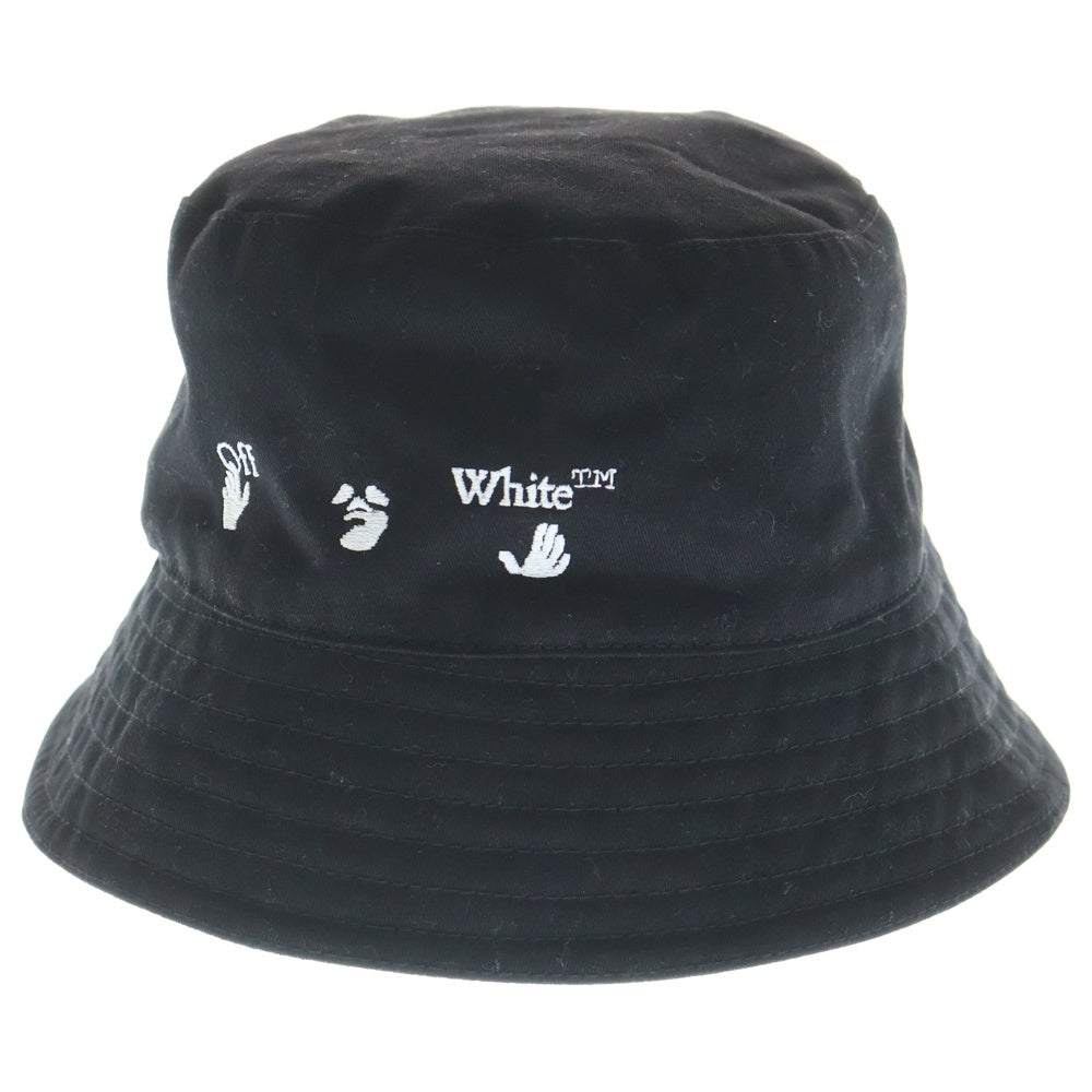 OFF-WHITE(オフホワイト) 22SS LOGO BUCKET HAT ロゴ エンブロイダリー バケットハット ブラック