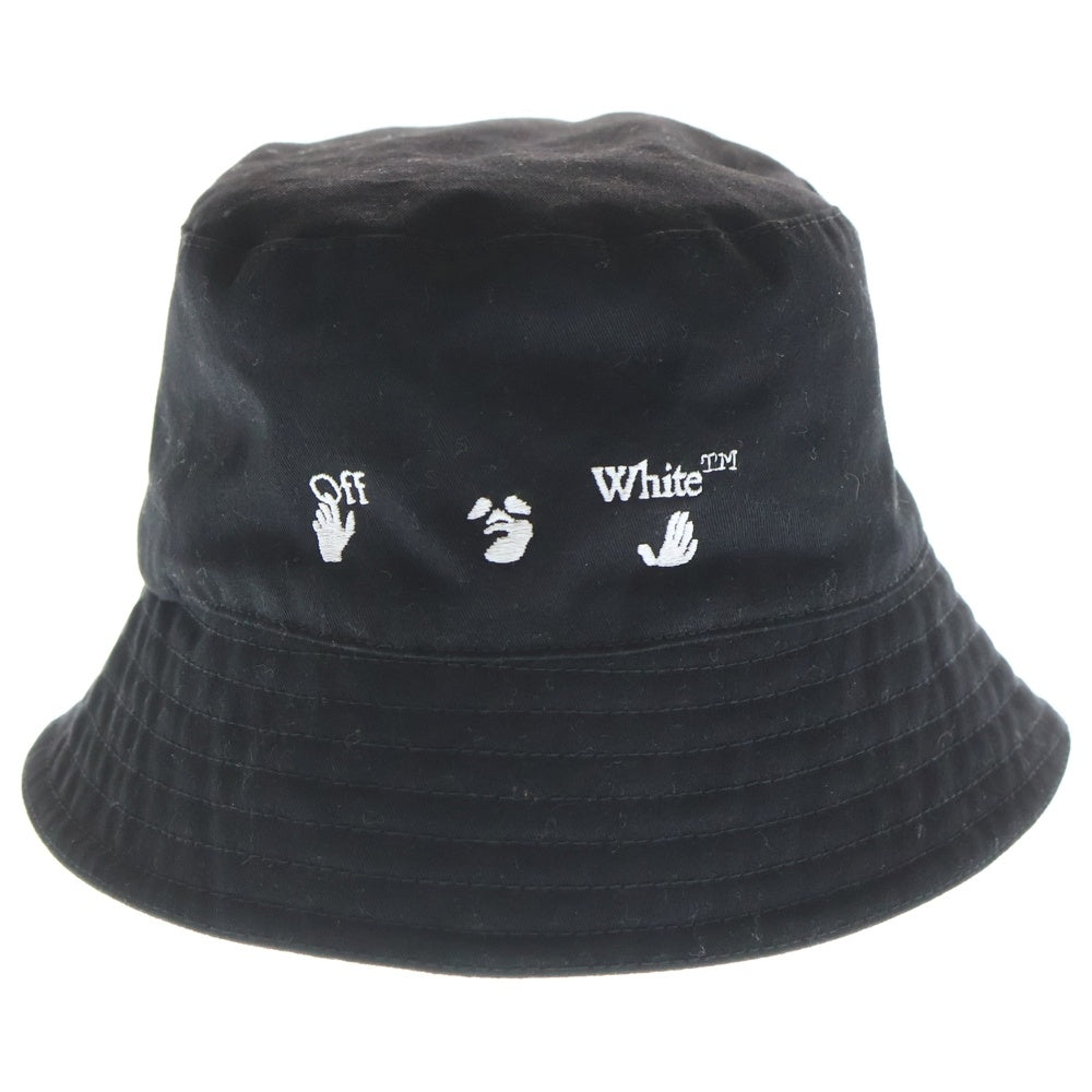 OFF-WHITE(オフホワイト) 22SS LOGO BUCKET HAT ロゴ エンブロイダリー バケットハット ブラック