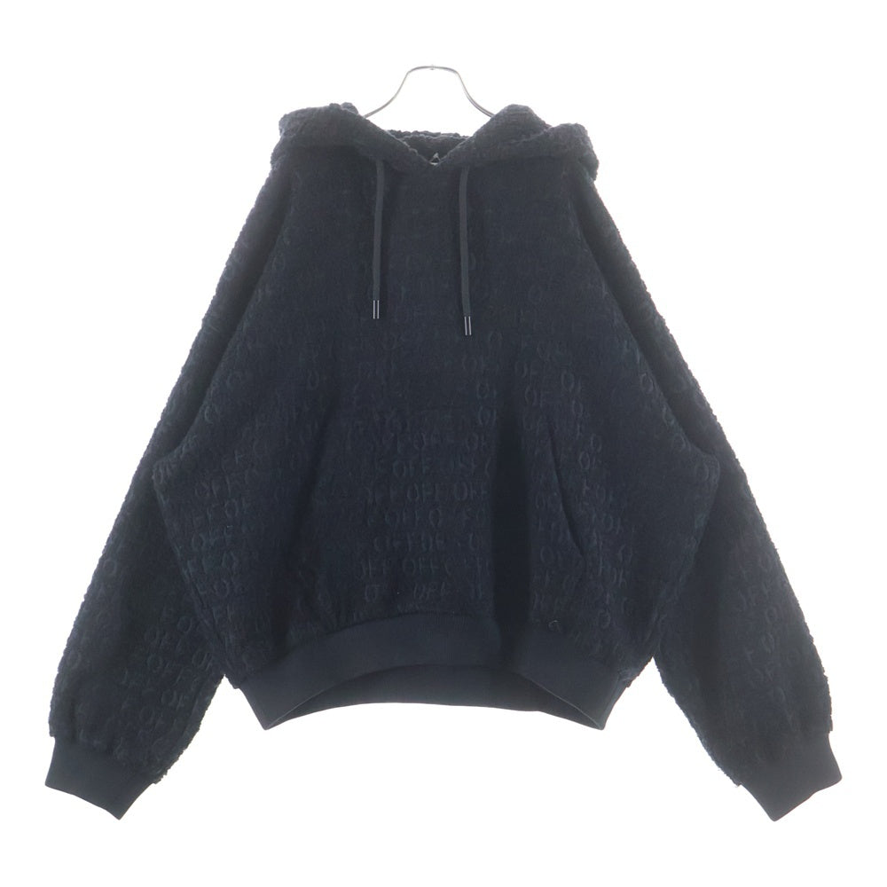 OFF-WHITE(オフホワイト) 23AW ALL-OVER PATTERNED DRAWSTRING HOODIE オールオーバー ドローストレング フーデットスウェットトパーカー ブラック OMBB118F23FAB001