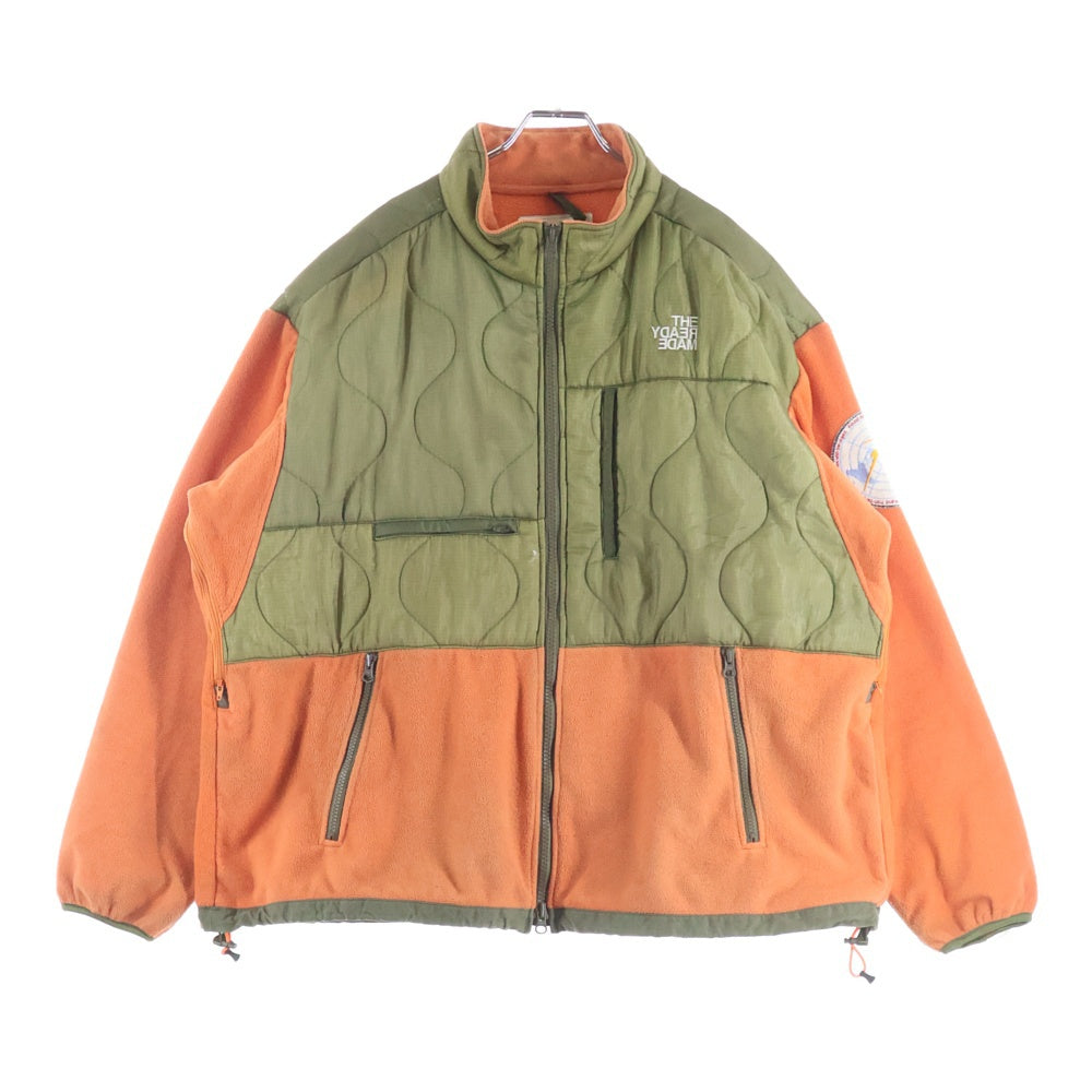 READY MADE(レディメイド) 20AW FLEECE JACKET キルティング切り替え ジップアップフリースジャケット オレンジ/カーキ RE-P0-0R-00-00-110