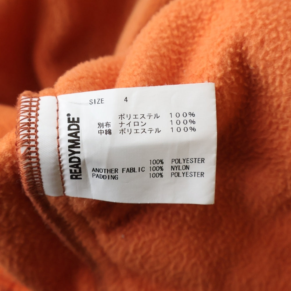 READY MADE(レディメイド) 20AW FLEECE JACKET キルティング切り替え ジップアップフリースジャケット オレンジ/カーキ RE-P0-0R-00-00-110