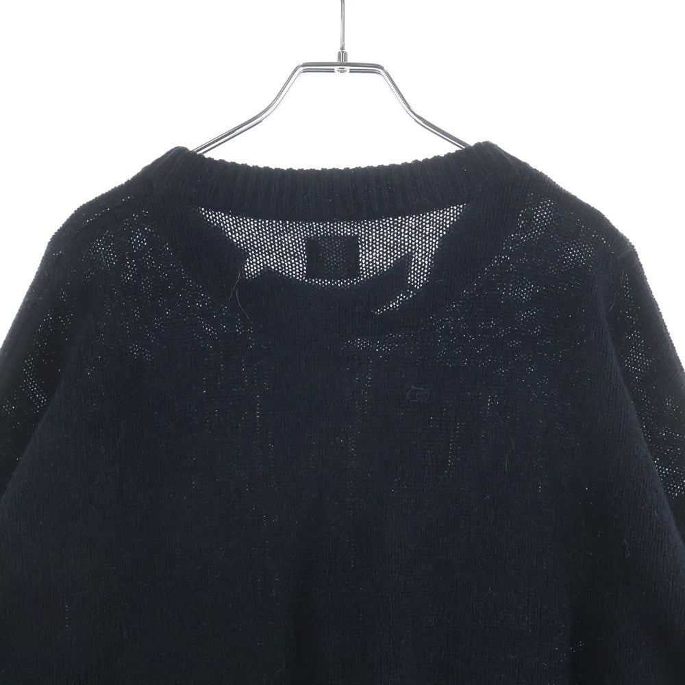 SAINT MICHAEL(セントマイケル) 21AW WOOL SWTER SIN ウール クルーネックニットセーター ブラック SM-A21-0000-039