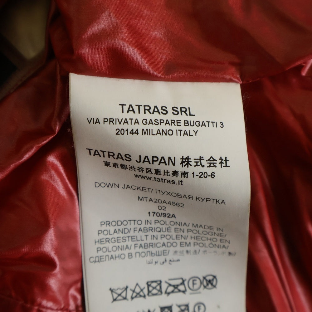 TATRAS(タトラス) 20AW BELBO ベルボ ジップアップ アームロゴパッチ ダウンジャケット レッド MTA20A4562
