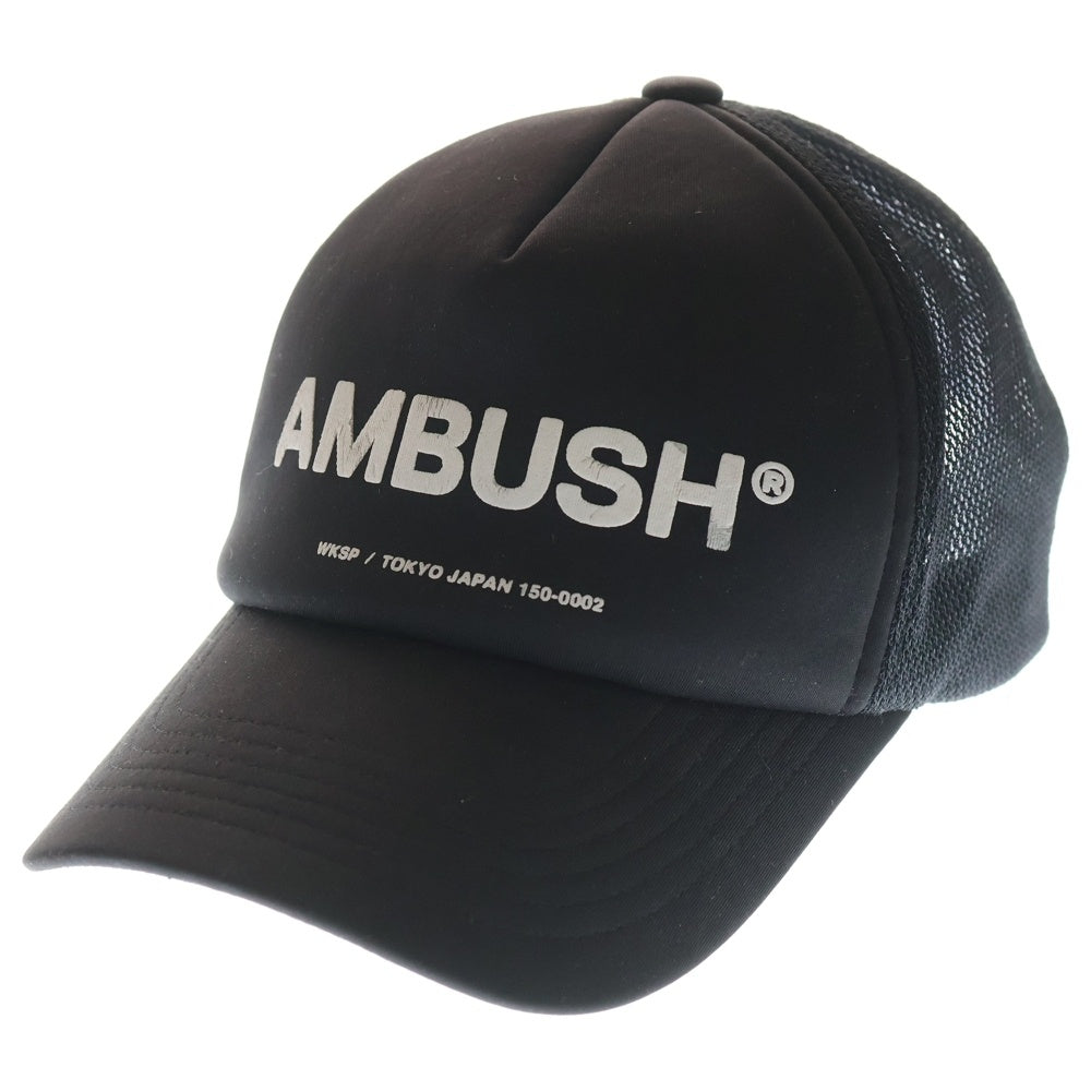 AMBUSH(アンブッシュ) クラッシックロゴ 5パネル メッシュキャップ 帽子 ブラック 12114003