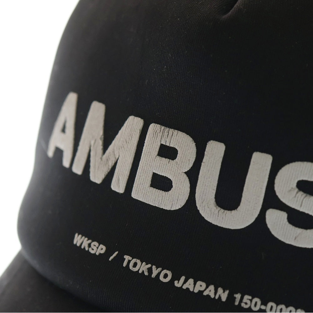 AMBUSH(アンブッシュ) クラッシックロゴ 5パネル メッシュキャップ 帽子 ブラック 12114003