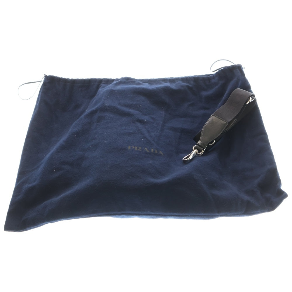 PRADA(プラダ) トライアングル ロゴ三角プレート レザー 2WAY ショルダーハンドバッグ ブラック 2VG111 レディース