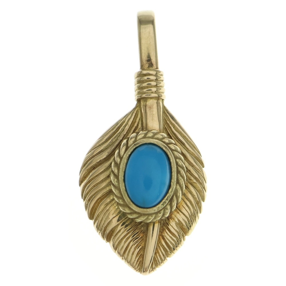 TADY & KING(タディアンドキング) ハート リーフ全金ターコイズ ネックレス ペンダントトップ ゴールド/ブルー