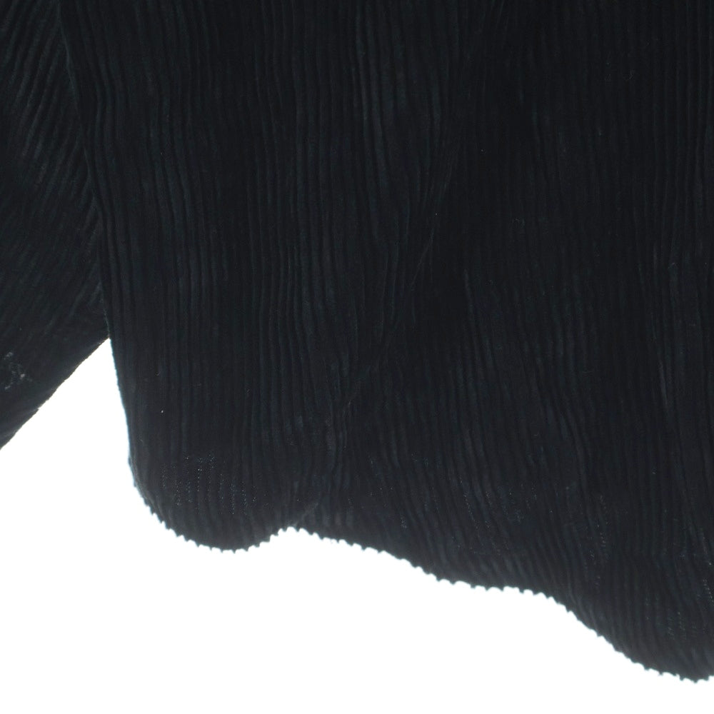 BARBELLOBJECT(バーベルオブジェクト) 25AW 20rc po レギュラーカラー ジップアップ コーデユロイ長袖シャツ ブラック BO-05S03
